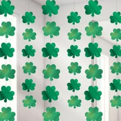 St Patrick's Day Shamrock Hanging Strings - 2.1M (6Pk)