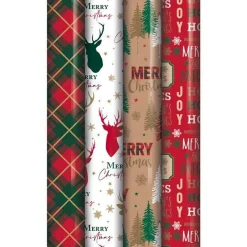Stag & Tartan Wrapping Paper Roll 7M - Assorted Designs