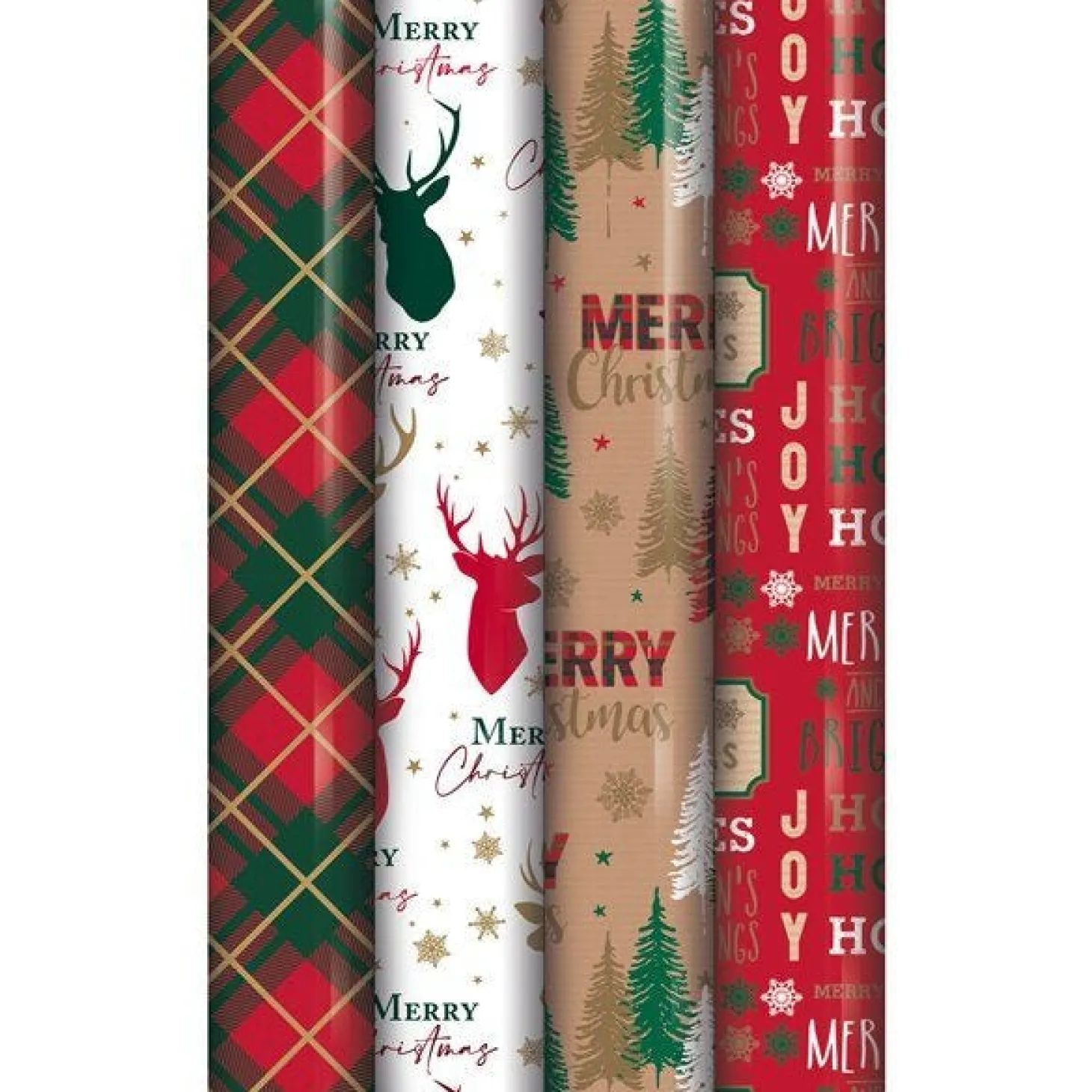 Stag & Tartan Wrapping Paper Roll 7M - Assorted Designs