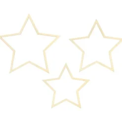 Star Wooden Decorations (3Pk)