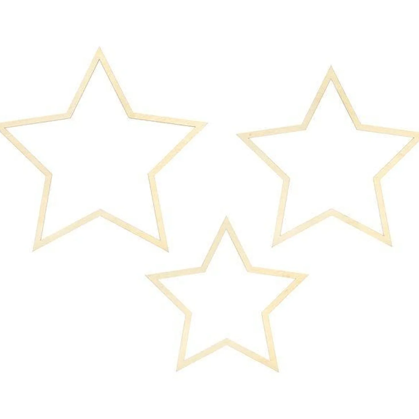 Star Wooden Decorations (3Pk)
