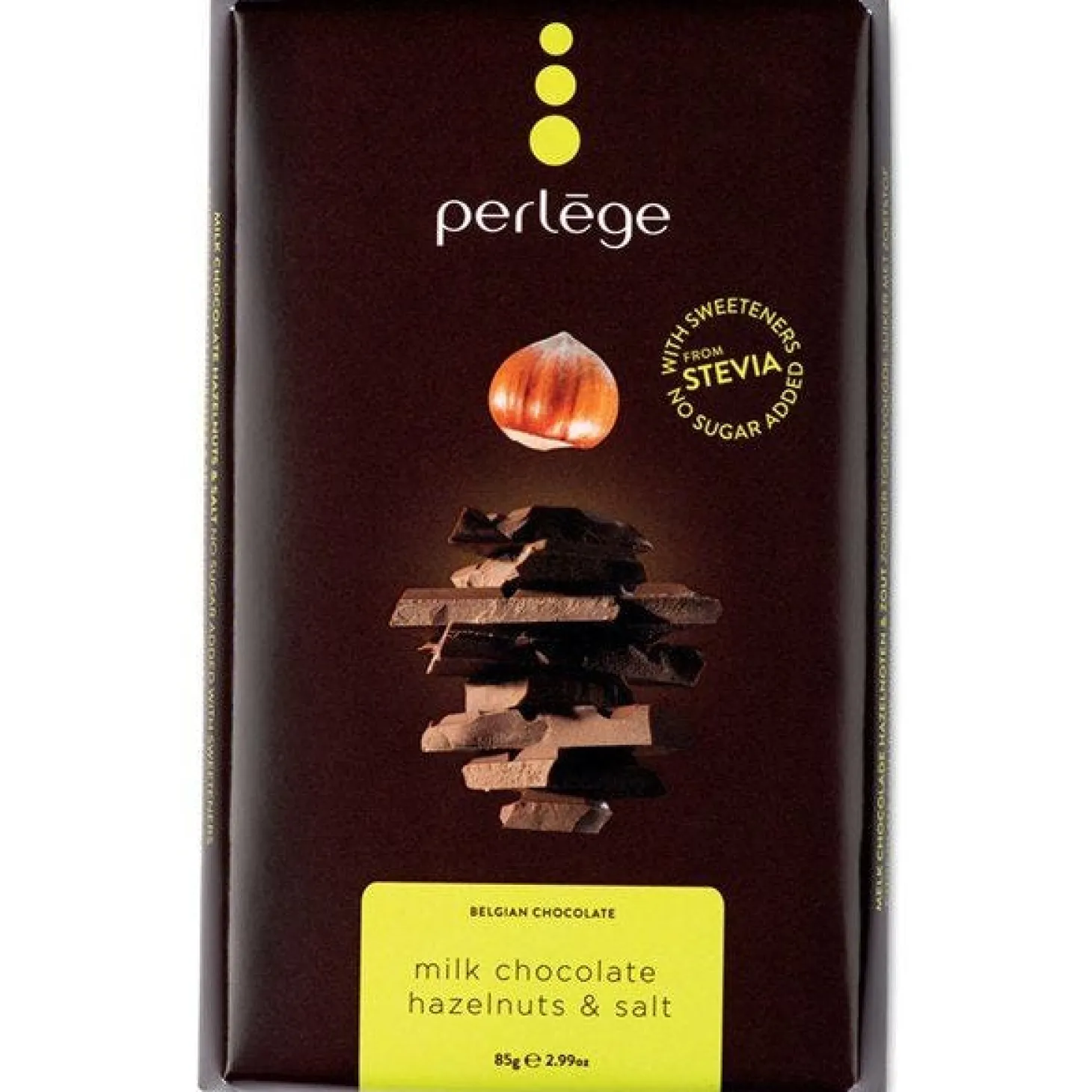 Stevia Belgian Salted Hazlenut Chocolate Bar - 85G