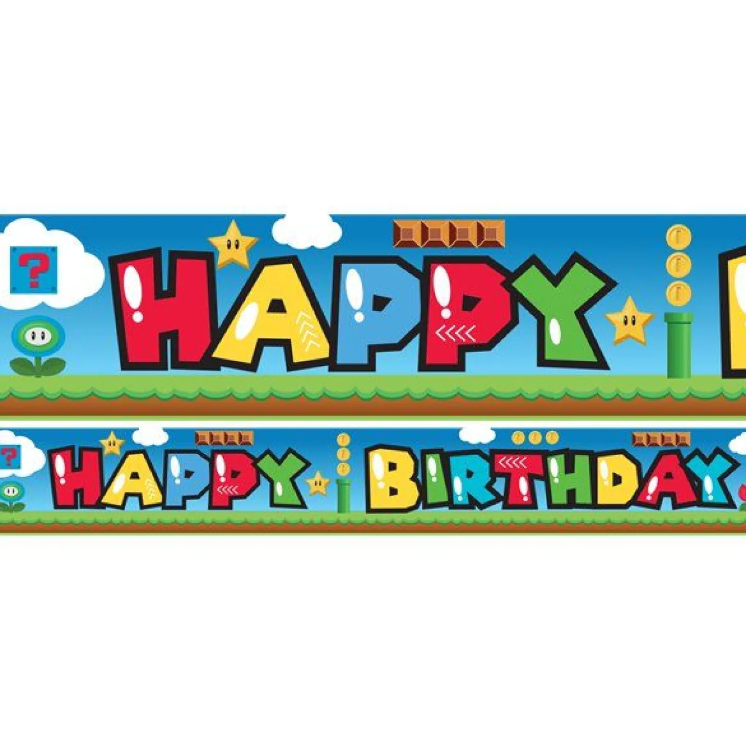 Super Mario Style Paper Banners - 1M (3Pk)