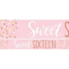 Sweet Sixteen Paper Banners - 1M (3Pk)