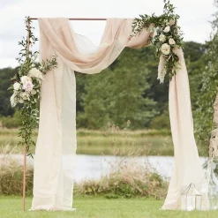 Taupe Draping Voile Backdrop - 6M X 2.5M