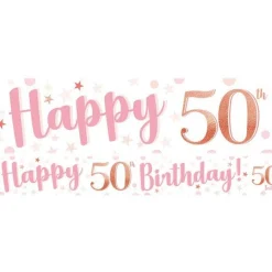 50Th Birthday Glitz & Glamour Paper Banners (3Pk)
