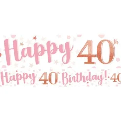 40Th Birthday Glitz & Glamour Paper Banners (3Pk)