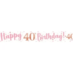 40Th Birthday Glitz & Glamour Paper Banners (3Pk)