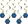 18Th Birthday Navy & Gold Geode Hanging Swirls (5Pk)