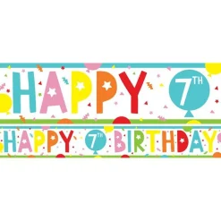 7Th Birthday Paper Banners - 1M (3Pk)