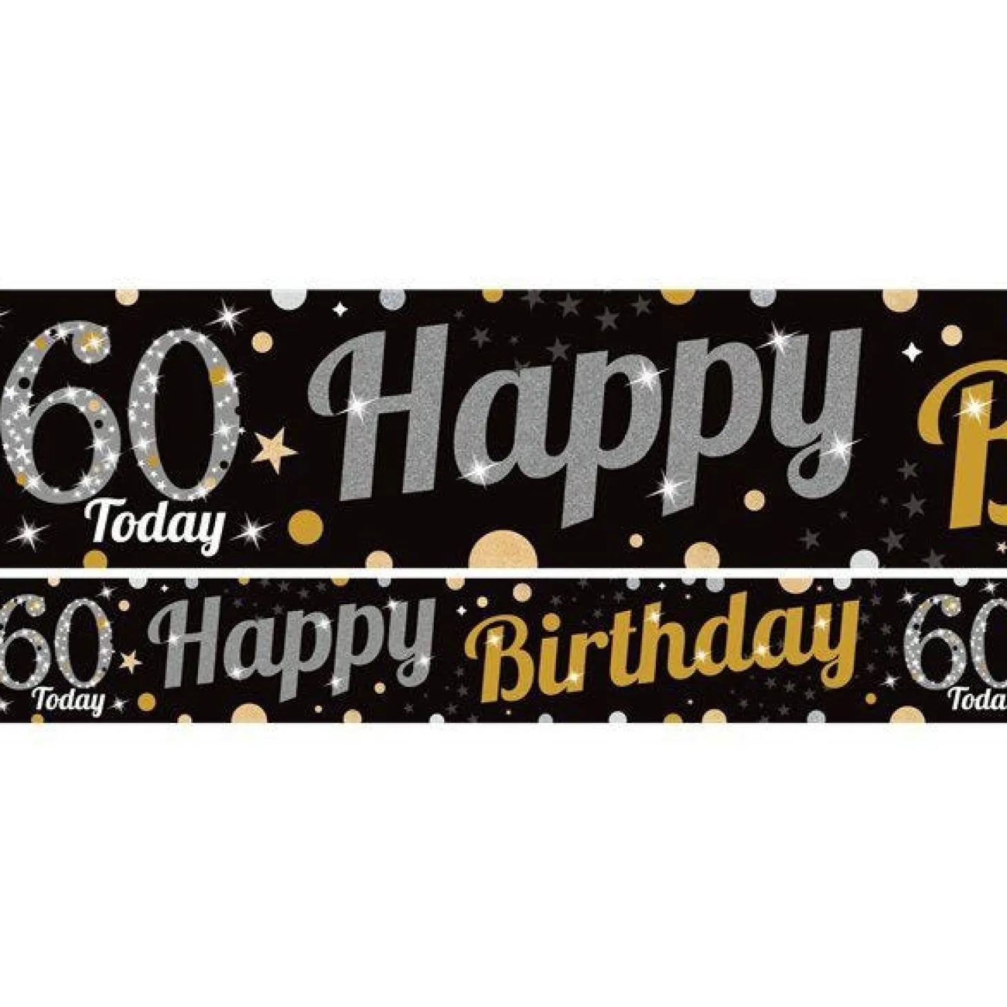 60Th Birthday Paper Banners - 1M (3Pk)