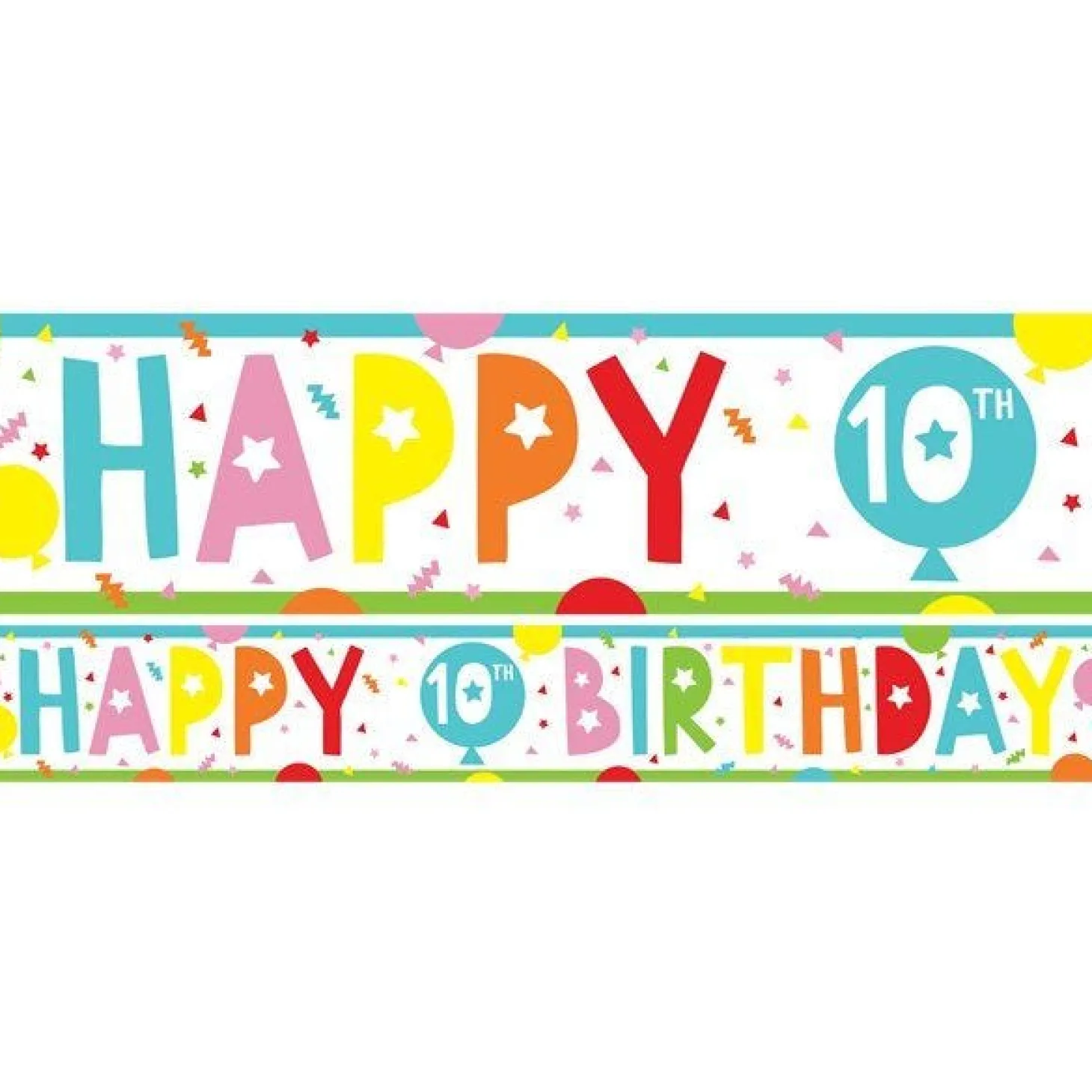 10Th Birthday Paper Banners - 1M (3Pk)