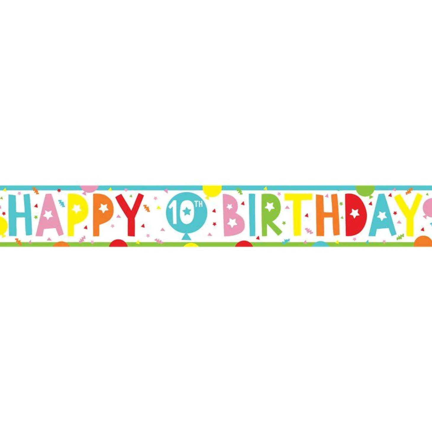 10Th Birthday Paper Banners - 1M (3Pk)