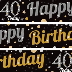 40Th Birthday Paper Banners - 1M (3Pk)