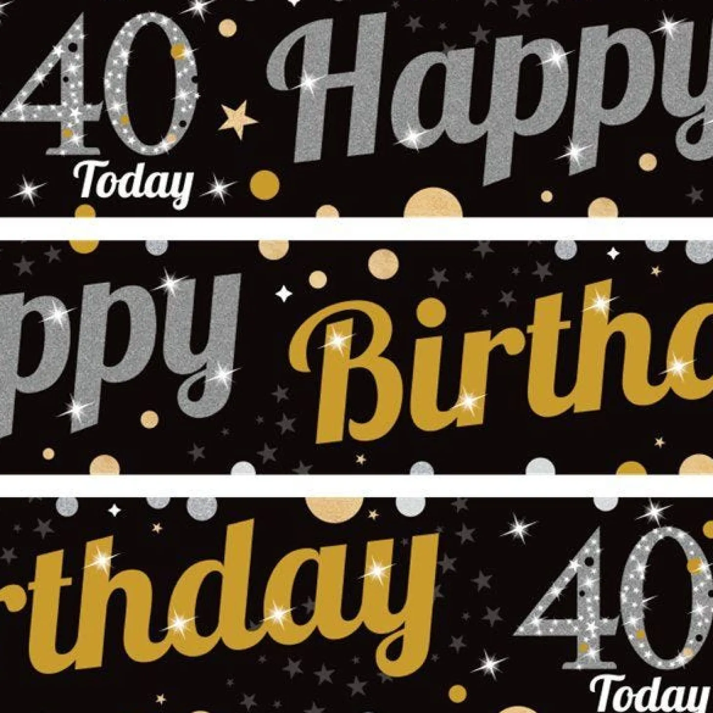 40Th Birthday Paper Banners - 1M (3Pk)
