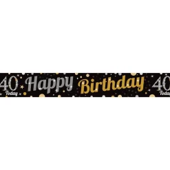 40Th Birthday Paper Banners - 1M (3Pk)