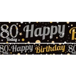 80Th Birthday Paper Banners - 1M (3Pk)