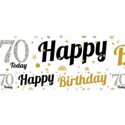 70Th Birthday Paper Banners - 1M (3Pk)