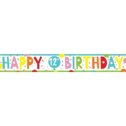 12Th Birthday Paper Banners - 1M (3Pk)