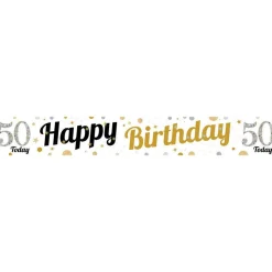 50Th Birthday Paper Banners - 1M (3Pk)