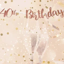 40Th Birthday Rose Gold Letter Bunting - 1M