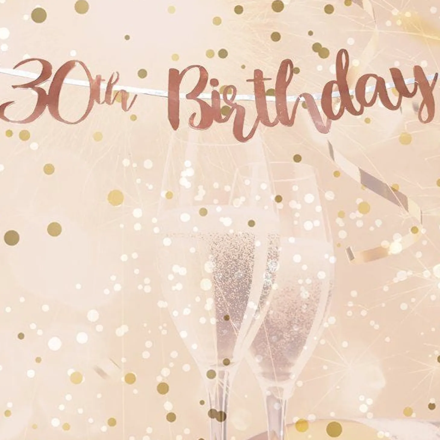 30Th Birthday Rose Gold Letter Banner - 1M