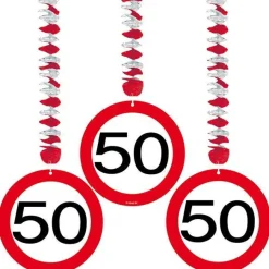 50Th Birthday Traffic Sign Hangers (3Pk)