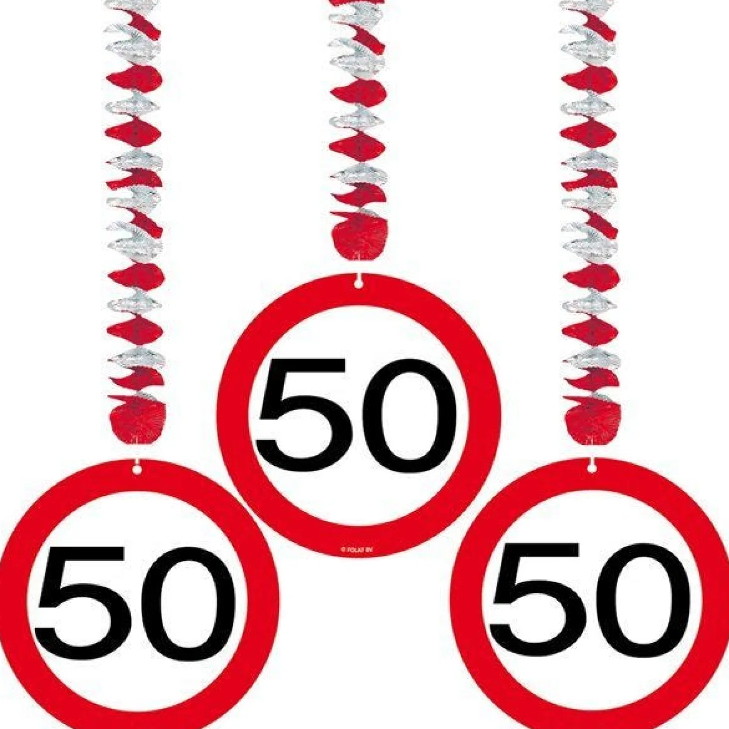 50Th Birthday Traffic Sign Hangers (3Pk)