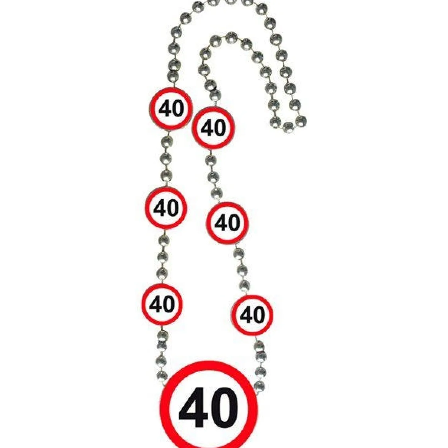 40Th Birthday Traffic Sign Necklace - 42Cm