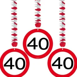 40Th Birthday Traffic Sign Hangers (3Pk)