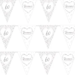 60Th Diamond Wedding Anniversary Flag Bunting - 3.7M