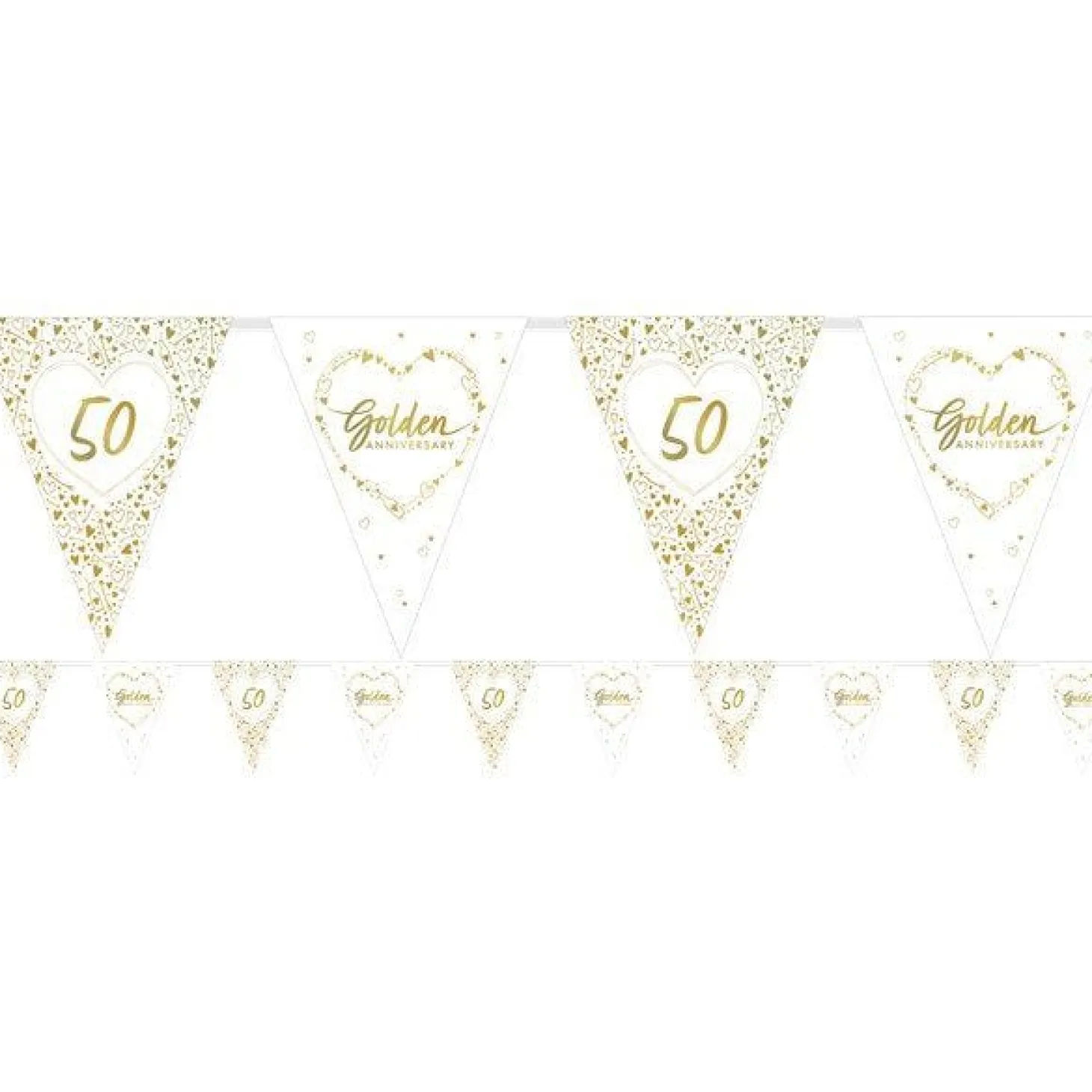 50Th Golden Wedding Anniversary Flag Bunting - 3.7M