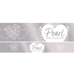 30Th Pearl Wedding Anniversary Foil Banner - 2.7M