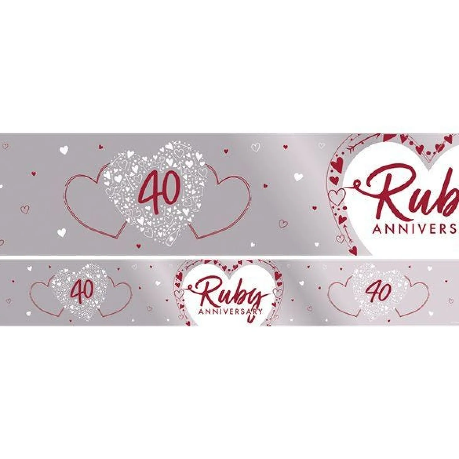 40Th Ruby Wedding Anniversary Foil Banner - 2.74M