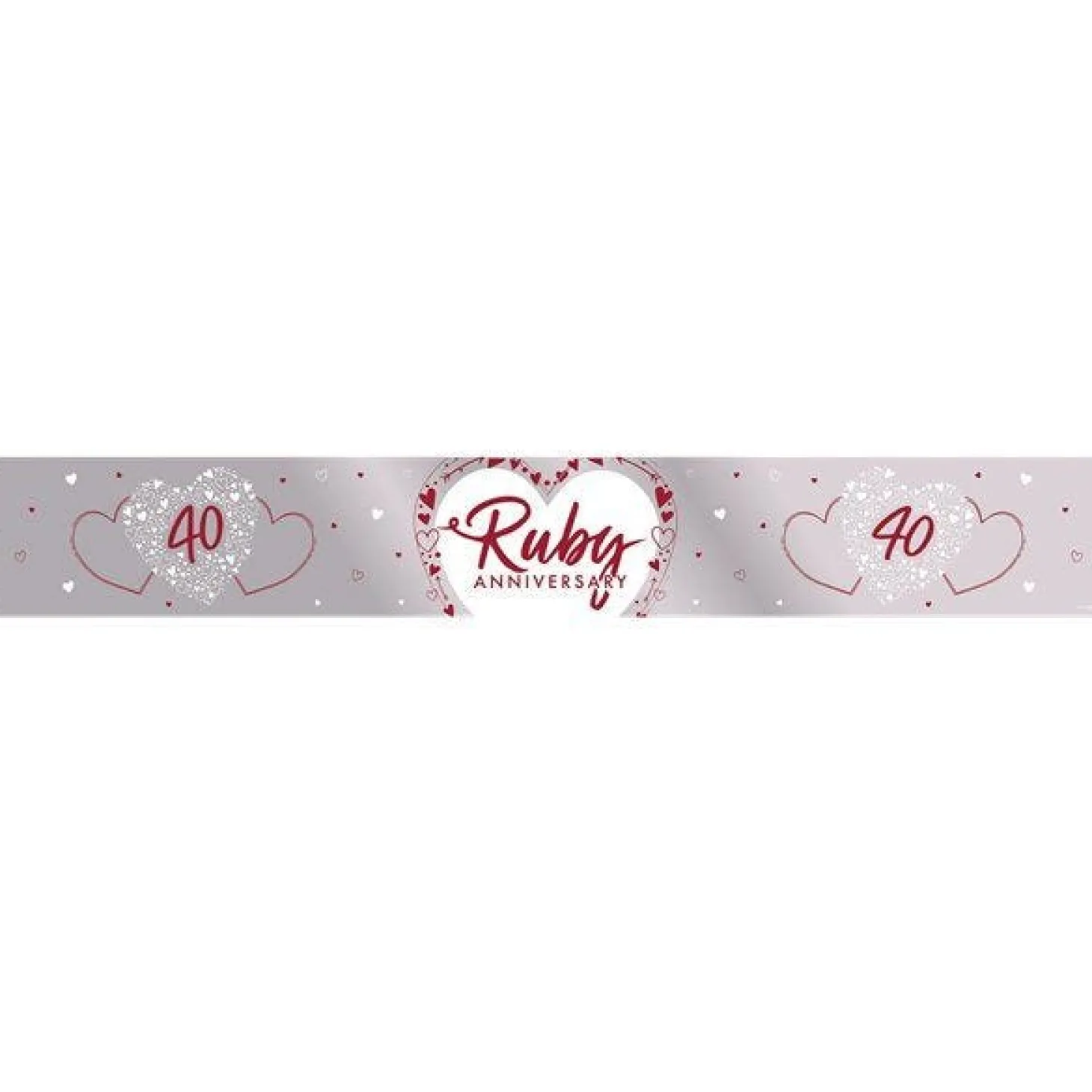 40Th Ruby Wedding Anniversary Foil Banner - 2.74M