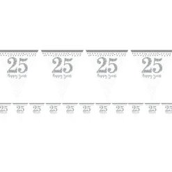 25Th Silver Sparkling Wedding Anniversary Flag Bunting - 4M