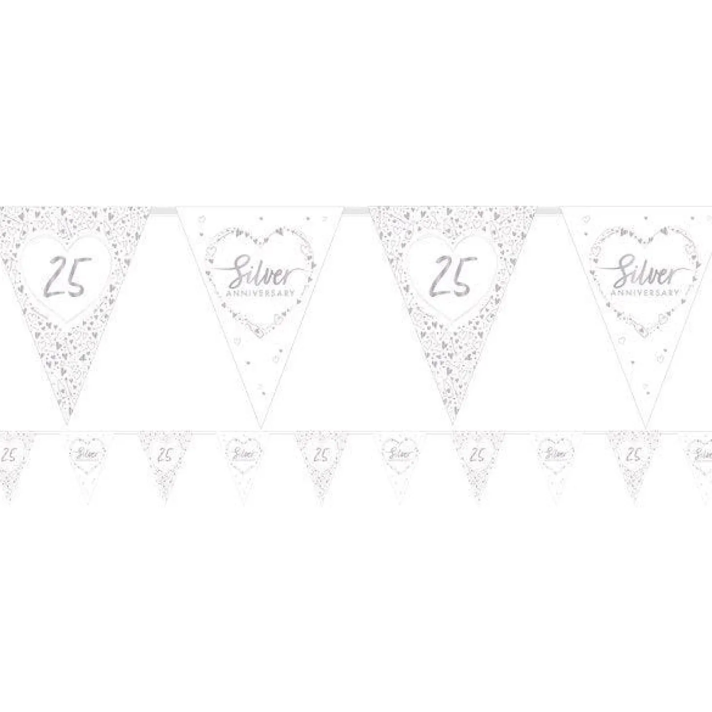 25Th Silver Wedding Anniversary Flag Bunting - 3.7M