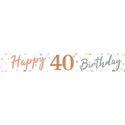 40Th Sparkling Fizz Paper Banners - 1M (3Pk)