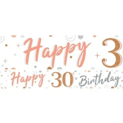 30Th Sparkling Fizz Paper Banners - 1M (3Pk)