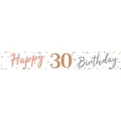 30Th Sparkling Fizz Paper Banners - 1M (3Pk)