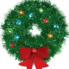 Tinsel Wreath With Bow - 15Cm