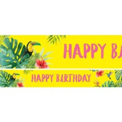 Tropical Fiesta 'Happy Birthday' Paper Banners - 1M (3Pk)