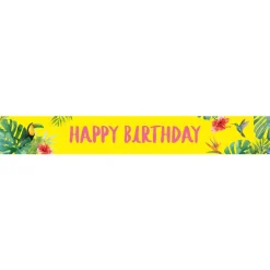 Tropical Fiesta 'Happy Birthday' Paper Banners - 1M (3Pk)