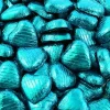 Turquoise Foil Chocolate Hearts X100