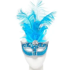 Turquoise Masquerade Mask With Sequins