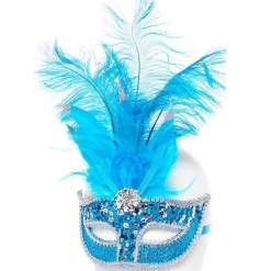 Turquoise Masquerade Mask With Sequins