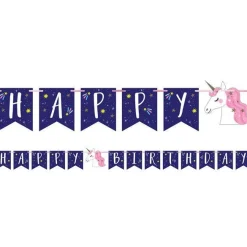 Unicorn Galaxy 'Happy Birthday' Paper Letter Banner - 2.3M