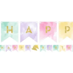 Unicorn Sparkle 'Happy Birthday' Paper Banner - 2.4M