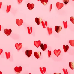 Valentines Red Heart Hanging Strings Decoration - 2.1M (6Pk)