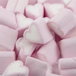 Vanilla Flavour Marshmallow Hearts - 1Kg